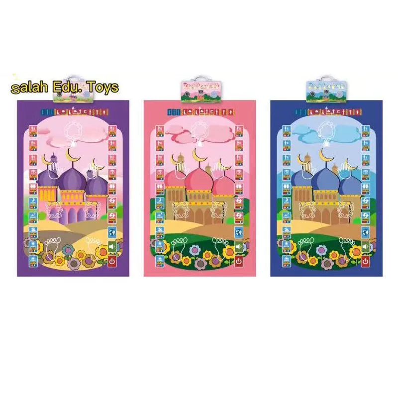 

2023 New Arrival Talking Praying Mat Educational Interactive Prayer Rug Salah Muslim Carpet Kids Islam Electronic Worship