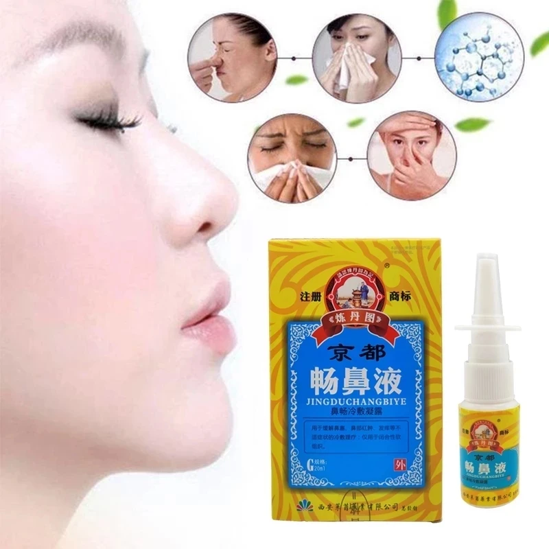 

20ML Herbal Antibacterial Nose Spray To Relieve Nasal Congestion Runny Nose Swelling Itching Dizziness And Headache Health Care