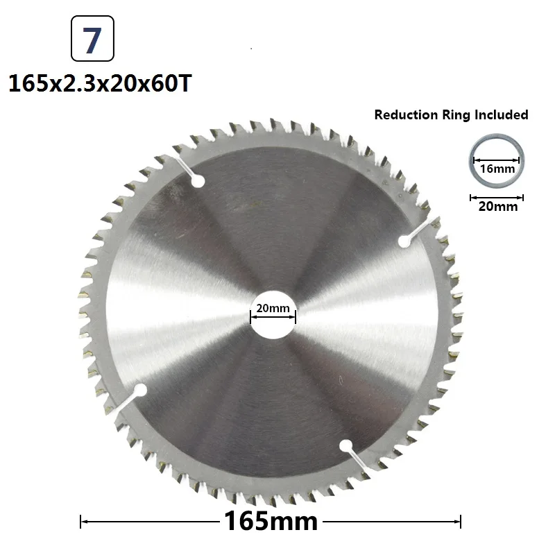 1pc 165x2.3x20x60T XCAN 1 шт. диаметр 160-210 мм mulitpropose TCT циркулярная пила Лезвие для обработки древесины режущий диск с твердосплавным наконечником - Цвет: 1pc 165x2.3x20x60T