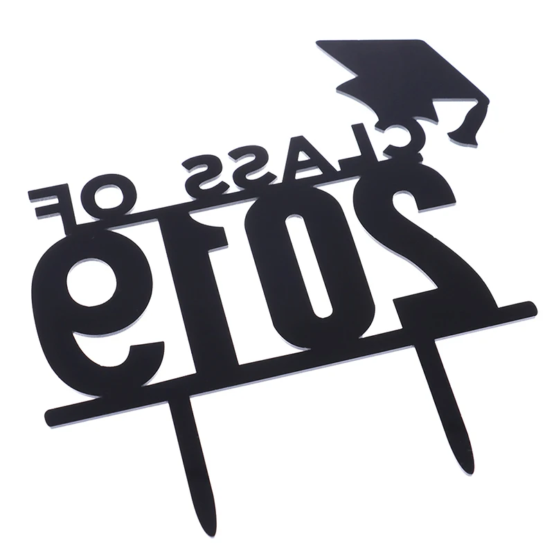 Топпер для торта в стиле Грейд 1 шт. черный класс 2019 акриловые топперы выпускника