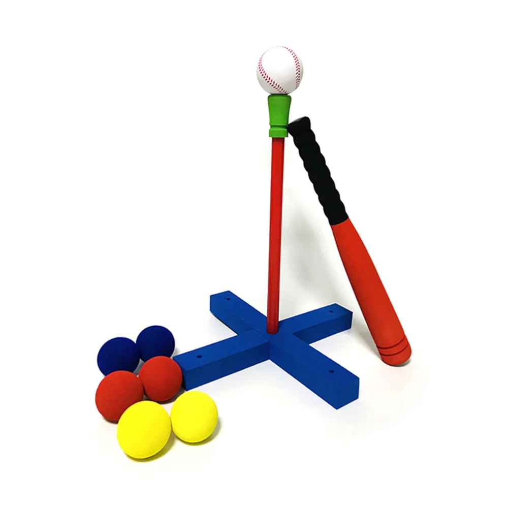 

3pcs Kids Baseball Training Kit Rubber Material Outdoor Sport Educational Toys One Baseball One Baseball Bat One Pedestal for Ch