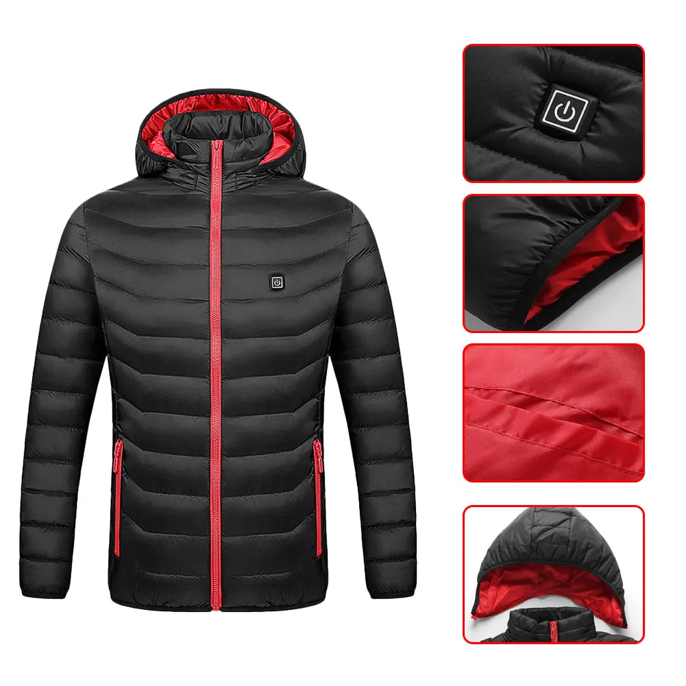 

1pcs Women'S Heated Cotton-Padded Jacket Usb Charging Heated Cold-Proof Jacket Electric Heated Cotton Jacket Winter Outdoor