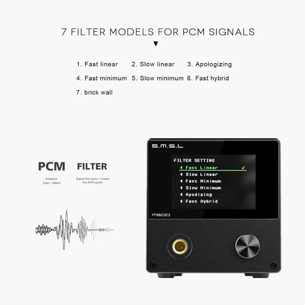 Усилитель для наушников SMSL M500 MQA DAC AMP ES9038PRO DSD аудио декодирование XMOS XU216 DSD512 32