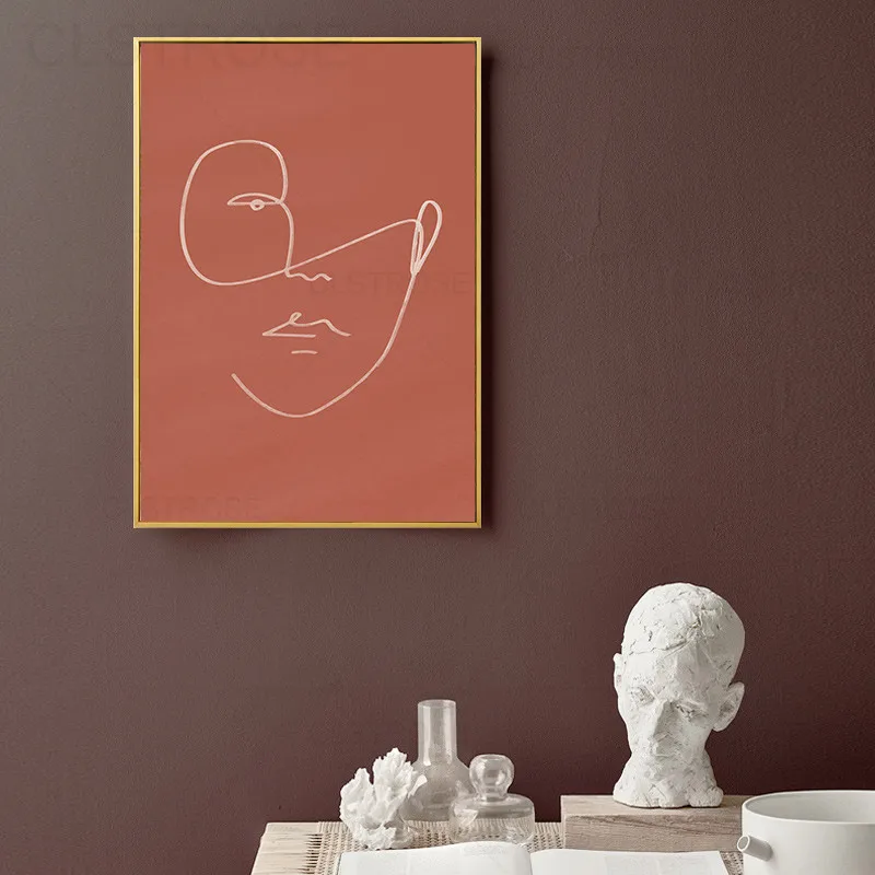 

Nordic Minimalist Woman Line Art Picture Abstract Aesthetic Poster Modern Home Decoration Living Room Canvas Painting Frameless