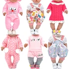 Кукольная одежда для новорожденных 43 см, повседневная одежда для ползания, Детские мультяшные костюмы