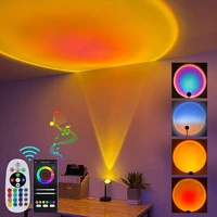 sunset lamp smart app remote control rgb 16 colors led night light for selfielive streamingbedroom decoration sunset projector