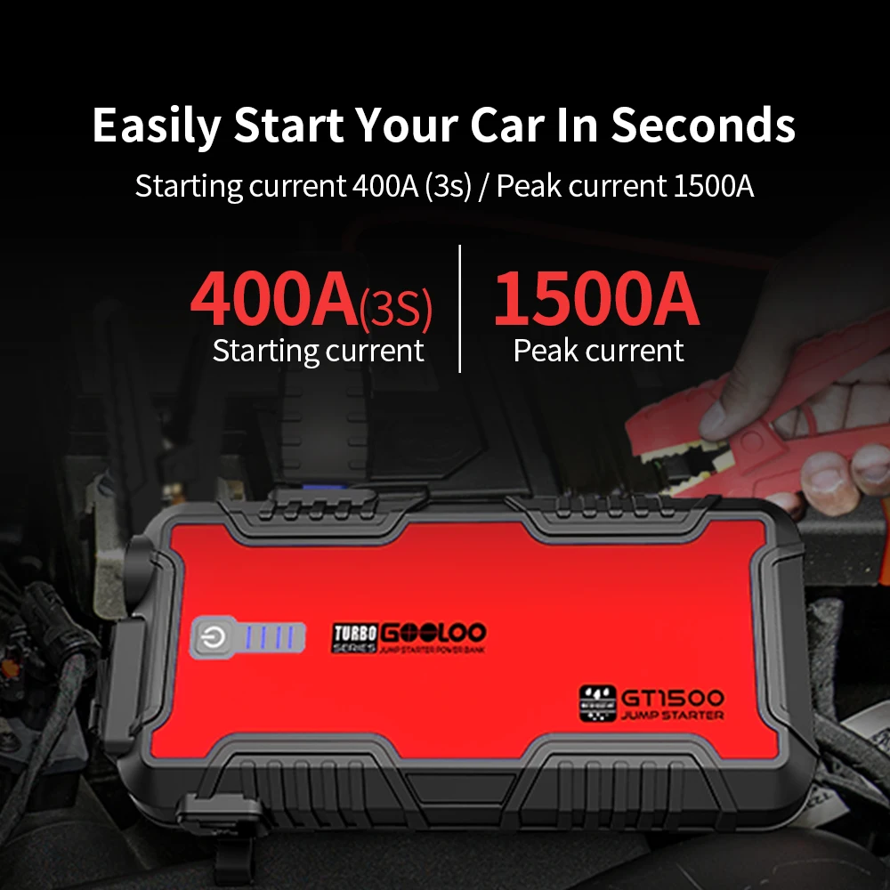 Внешний аккумулятор GOOLOO для автомобиля 1500 А зарядное устройство акб зарядка в