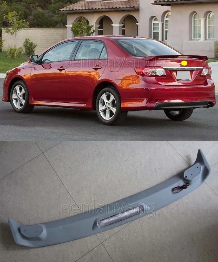 

Factory Style Spoiler Wing ABS for 2007-2013 Toyota Corolla Sedan Spoilers LED Light Wing 1pcs
