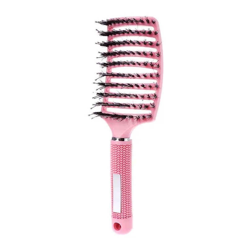 Cepillo profesional de cerdas y nailon para masaje del cuero cabelludo, peine para pelo mojado, cepillo para pelo rizado y mojado, herramientas de estilismo para peluquer&iacute;a-3