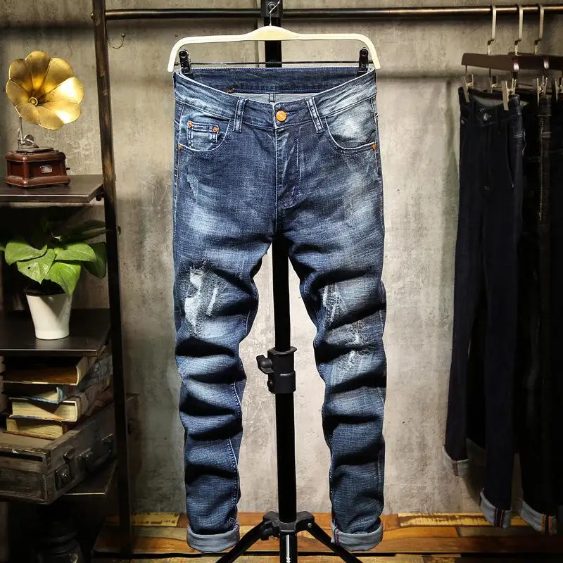 

Men's Classic Denim Pants Straight Fit Trousers Stylish Denim Jeans