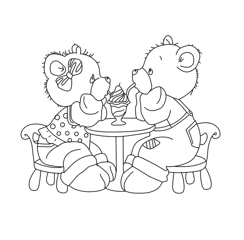 10x10 медведь питьевой Новый Прозрачный Очистить резиновый штамп лист цепляться