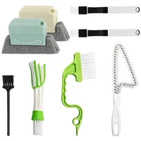 8pcsset hand held grooved brush clean remove stains tile lines shutter door window groove corner crevice cleaning brushes tools