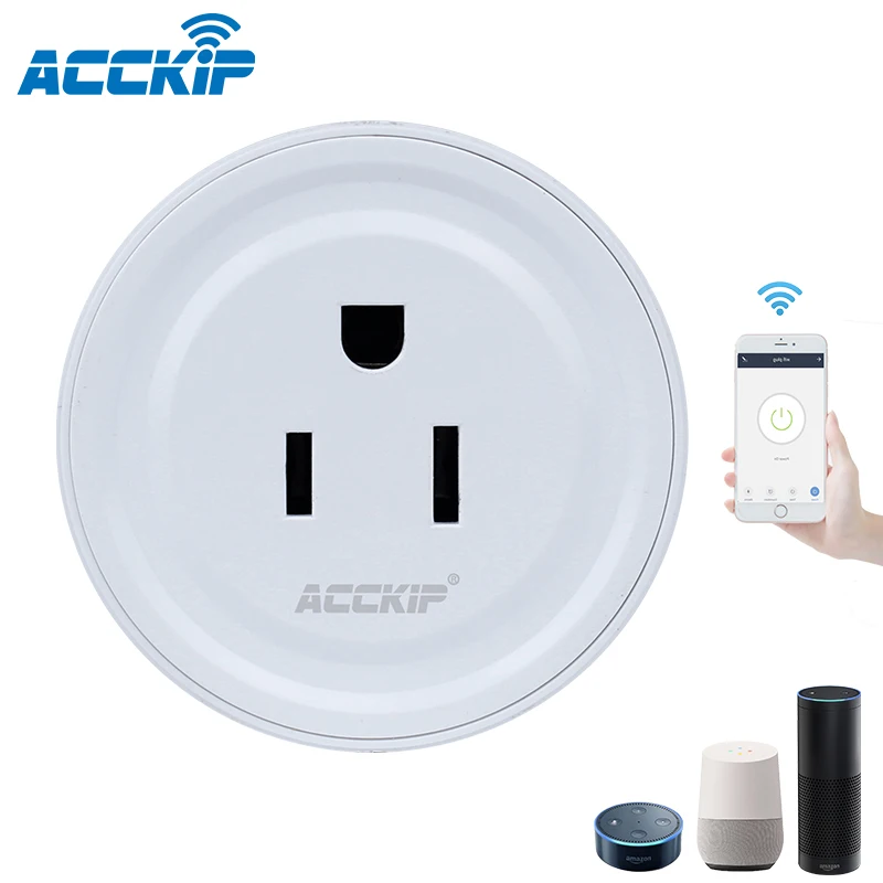 ACCKIP 10A умная розетка Wifi Tuya Smart Life App/Voice/WLAN пульт дистанционного управления для