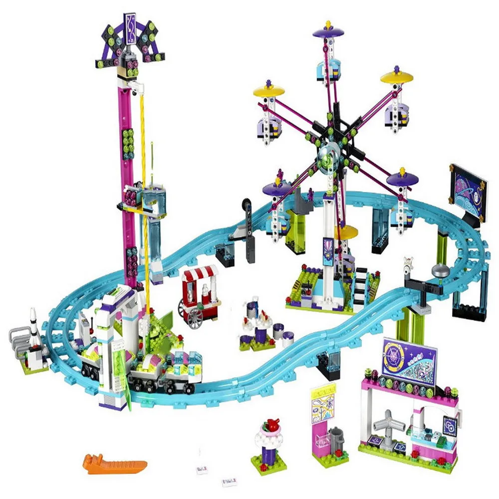 

1124pcs Roller Coaster Amusement Park Compatible 41130 Blocks Friends Figure Model Toys Children