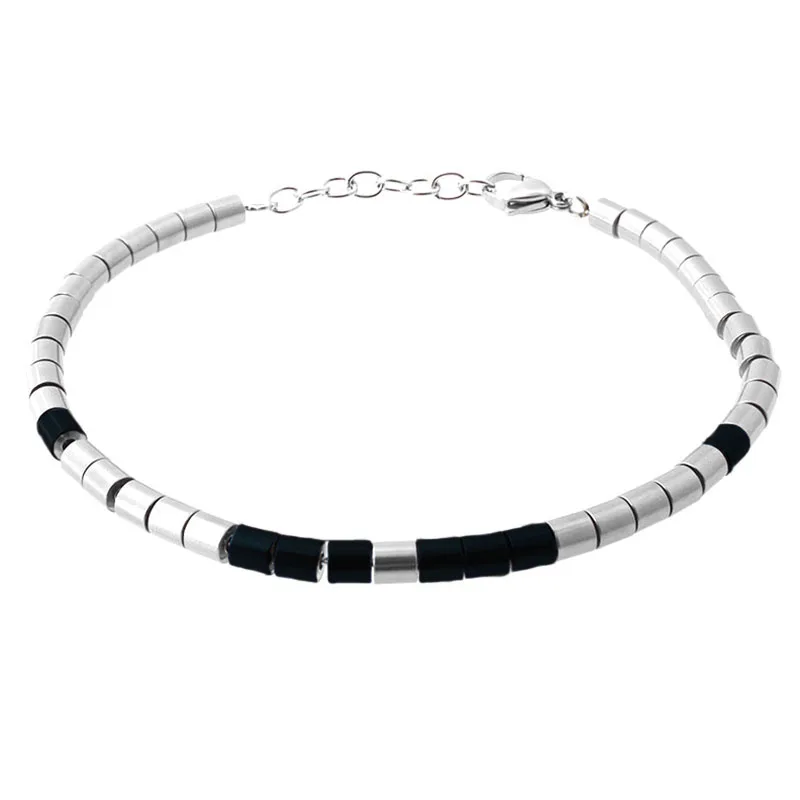 Мужские ювелирные изделия часы браслет нержавеющая сталь IP черный регулируемый