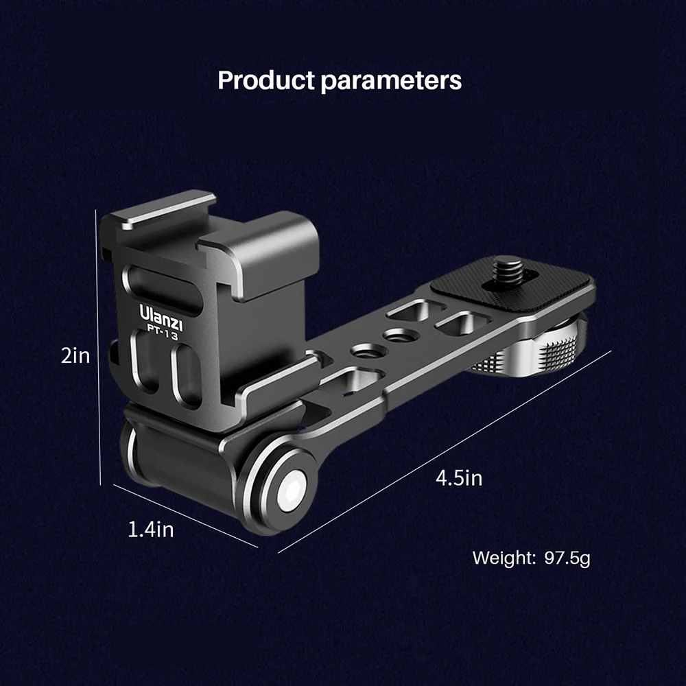 

Tripod Cold Shoe Bracket Vlog Extend camera Accessories Aluminum Alloy for Mounting LED Video Light Microphone Photography