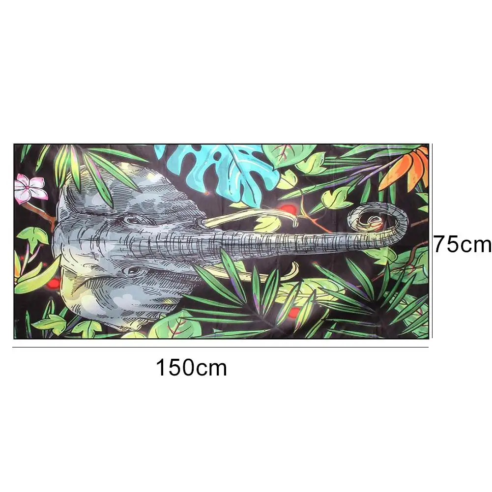 

Elephant Plant Print Microfiber Swim Quick Dry Absorbent Soft Beach Bath Towel