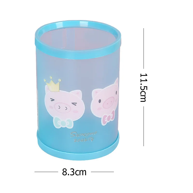 

1Pc Cute Round Ruler Pen Pencil Pot Holder Cartoon DIY Desk Stationery Container Student Pen holder Office Organizer Kids Gifts