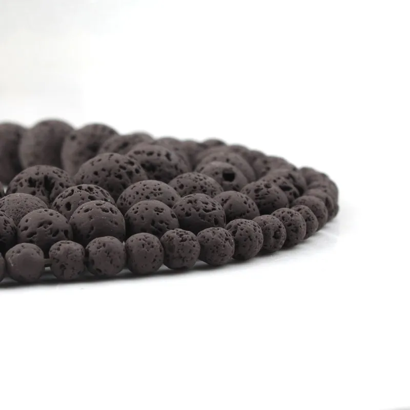 Dark Brown Lava Hematite Stone Beads Round Loose Spacer Bead For Jewelry Making 4 6 8 10mm Natural Volcanic Rock DIY Bracelet | Украшения и
