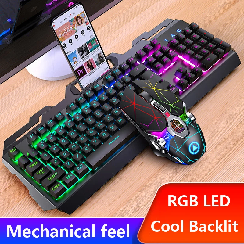 wired gaming keyboard mechanical feeling backlit keyboards usb 104 keycaps keyboard computer game keyboards russian sticker free global shipping