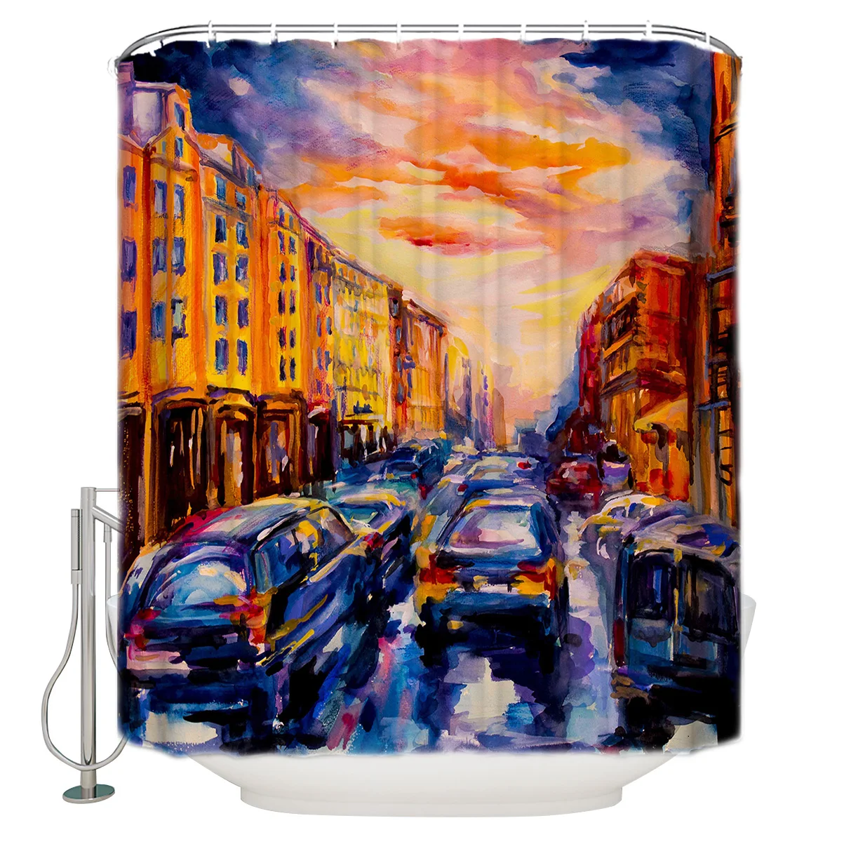 Винтажный дизайн Mordern Печатный занавес для ванной арт Картина маслом Ретро