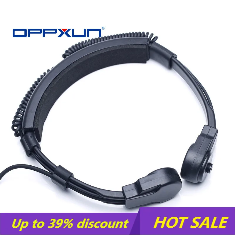 

OPPXUN Laryngeal Vibration Air Guide Microphone Headset for Motorola Dp3400 Dp3401 Dp3600 Dp3601 XIR P8268 Walkie Talkie