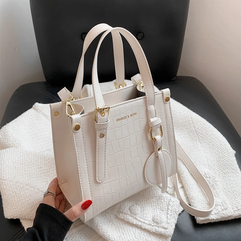 

Burminsa Stone Pattern Small Tote Women Handbags Brand Designer High Quality Work Ladies Shoulder Crossbody Bags Summer 2021