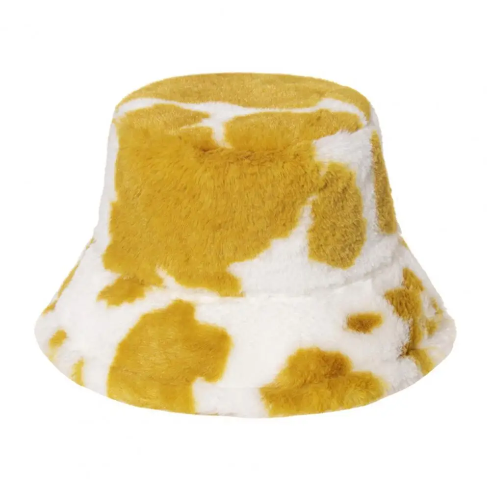

Windproof Skin-friendly Cow Print Thickened Bucket Cap Fashion Accessories