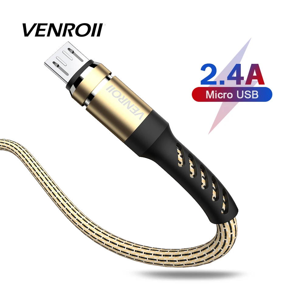 VENROII 1 м Micro USB кабель для huawei Honor 8X 9X Быстрая зарядка шнур данных Android телефон samsung J5