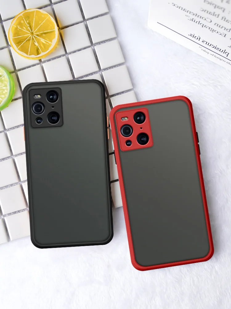 

Translucent Skin Shockproof Phone Case for OPPO Find X3 Pro FindX3 X3Pro Bumper Armor PC Camera Protective Matte Hard Back Cover