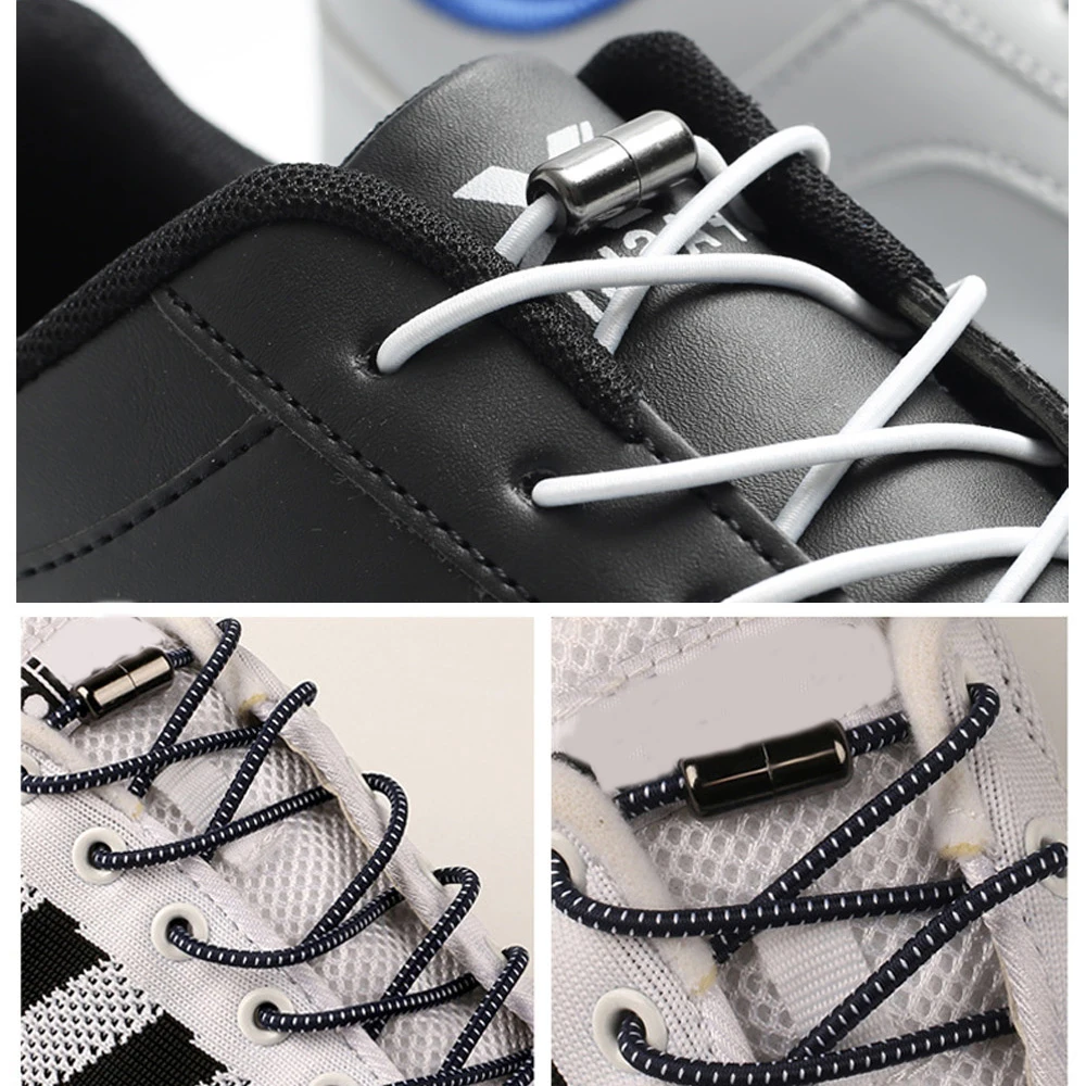 Эластичные круглые шнурки для обуви без завязывания детей и взрослых ремешок