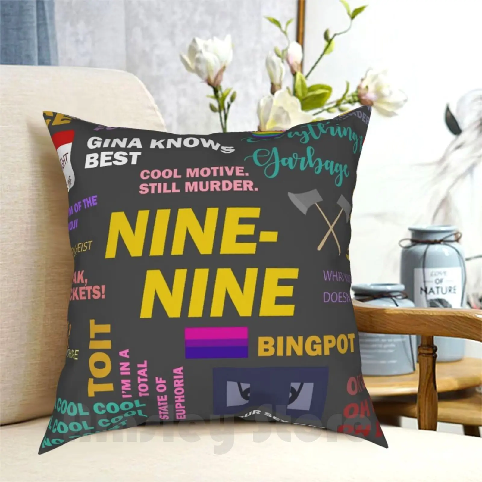 

B99 Quotes Pillow Case Printed Home Soft Throw Pillow Pride Bi B99 Brooklyn 99 Brooklyn Nine Nine Fun Funny Jake Peralta
