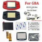 Ips V2 ЖК-экран с предварительно вырезанной оболочкой чехол для GBA подсветка lcd V2 экран 10 уровней высокой яркости Игровая приставка GBA корпус