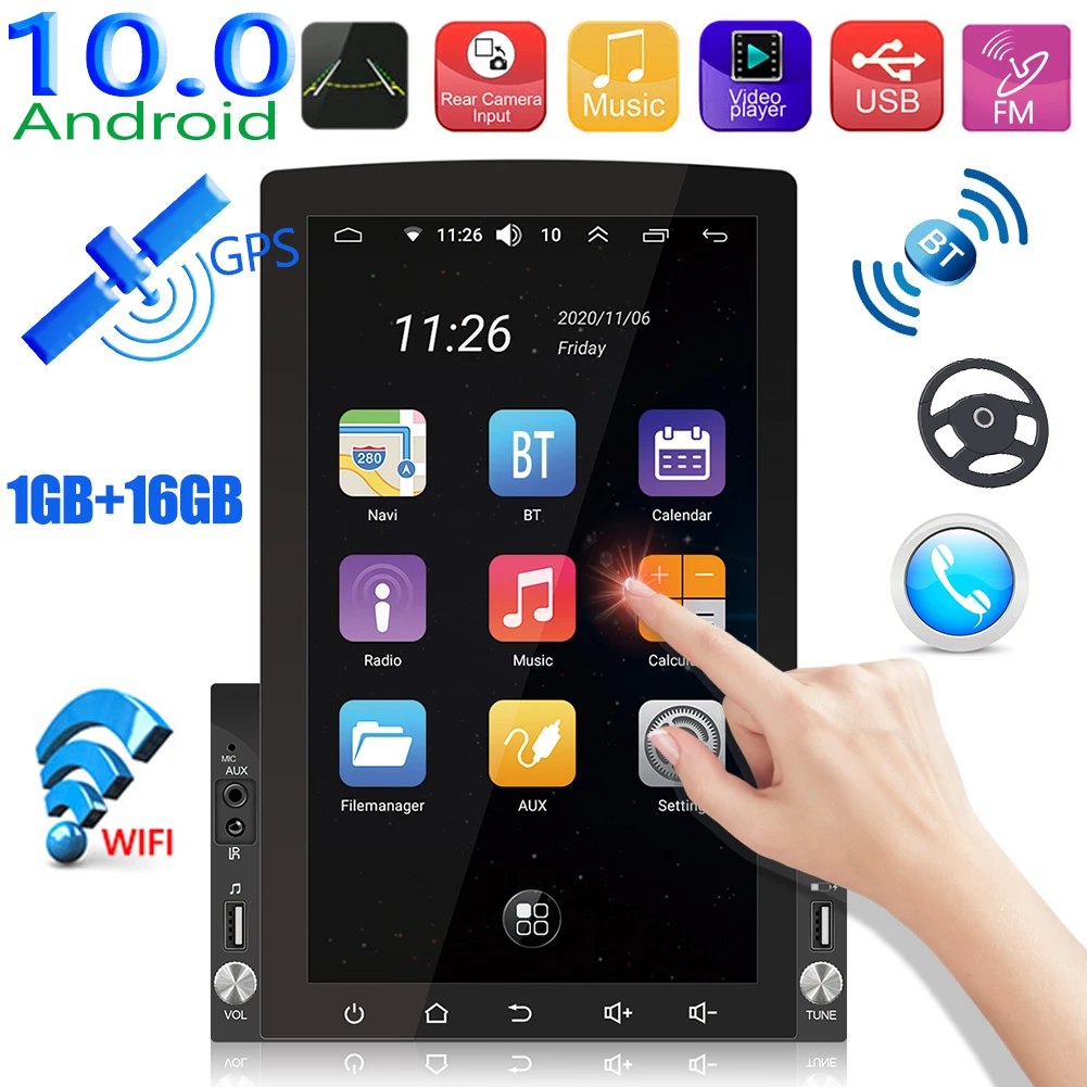 

Dual-spindle Universal Android 10.0 System GPS Navigation Vertical Screen WIFI Internet All-in-one Machine 2 Din 10"