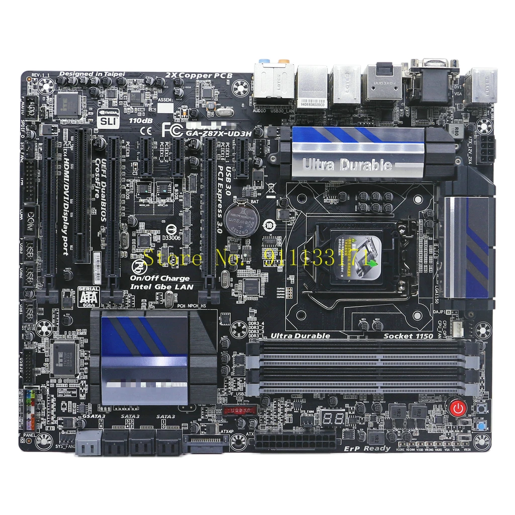 Для GIGABYTE Z87X UD3H рабочего Материнская плата Z87 чип гнездо LGA1150 DDR3 SATA3.0 USB3.0