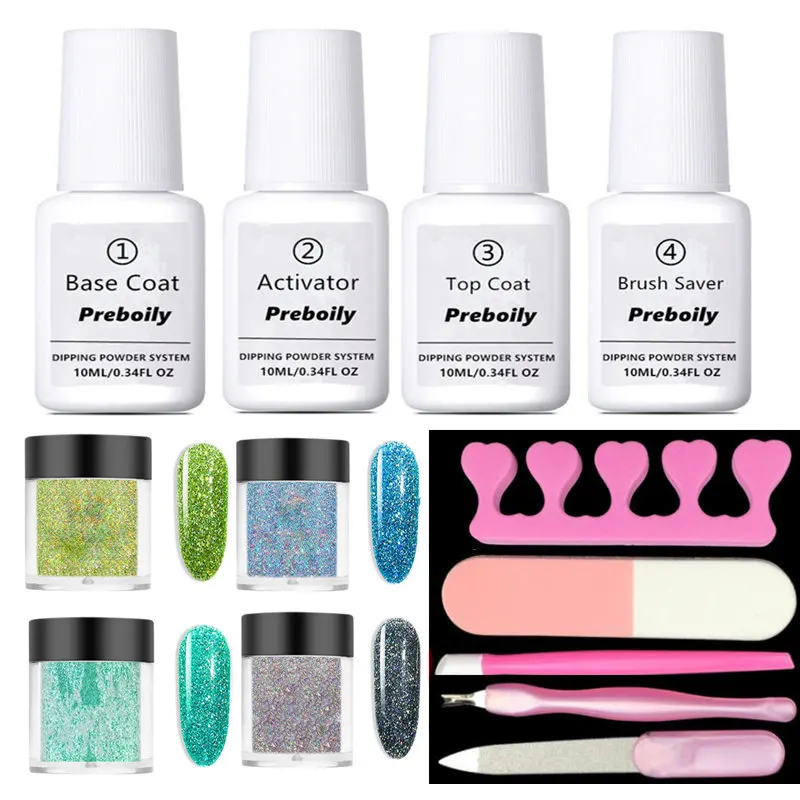 13pcs Set2 4 шт./компл. погружения Системы набор для ногтей Nail Art порошок погружения с Dip база активатор вставка из жидкого геля для ногтей Цвет натуральный сухой без лампа для лечения Ногтей - Цвет: 13pcs Set2