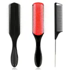 Щетки для волос для женщин и мужчин, 2 шт.: 1 упаковка, 9-рядная щетка с нейлоновой подушкой и 1 упаковка, Расческа с крысиным хвостом для домашнего салона, укладки волос