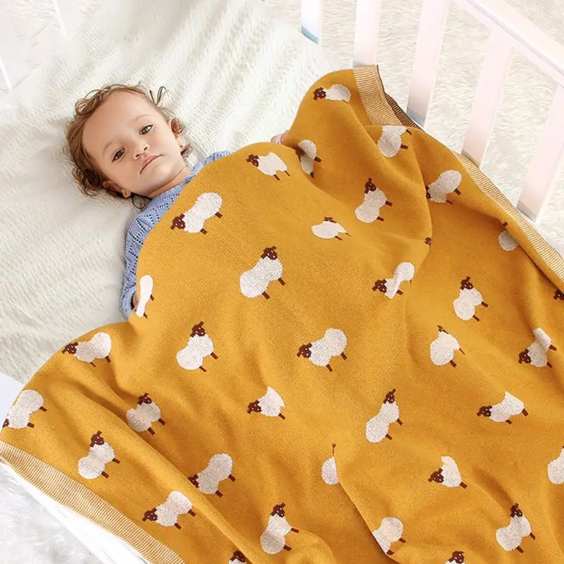 

Baby Receiving Blankets Knitted Newborn Swaddle Stroller Bedding Wrap Cartoon Alpaca Infants Boys Girls Children Quilts