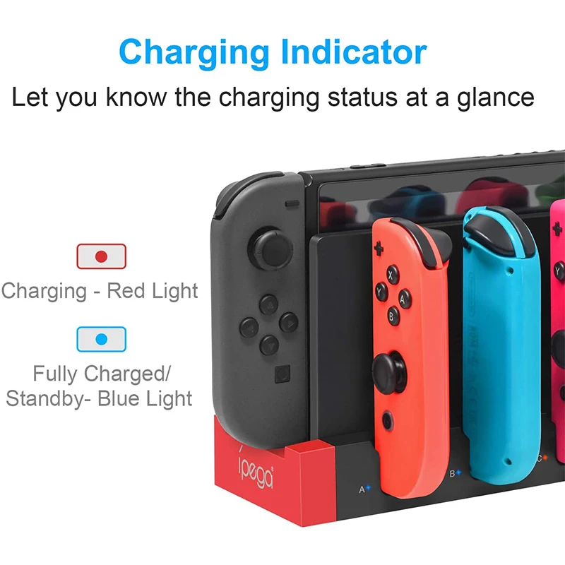 PG-9186 Dustproof Charger Charging Station Portable Small  Carrying Decor for Nintendo Switch Joy Game Con Game Controller