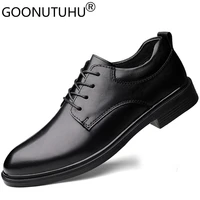 2021 spring mens shoes derby genuine leather classics black lace up shoe man winter office formal shoes for men big size 36 50