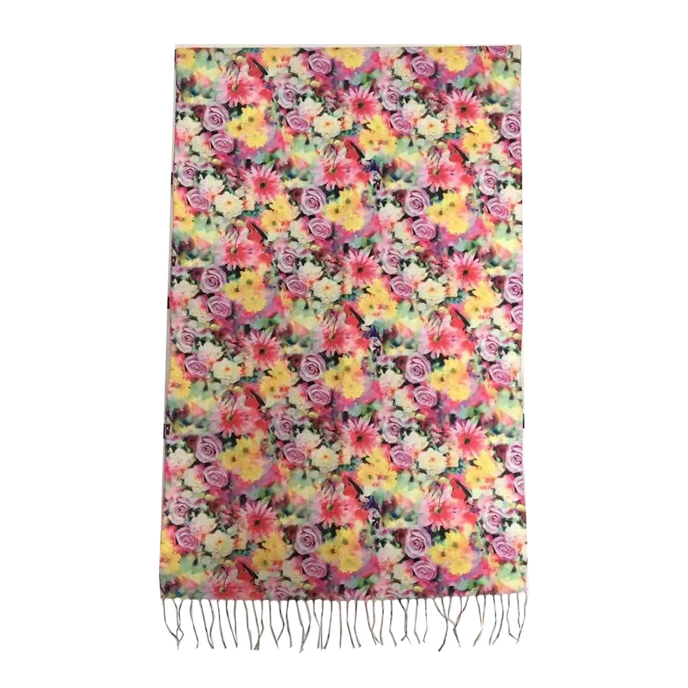 Полосатые клетчатые шали палантины модная пряжа с петлей длинные женские шарфы