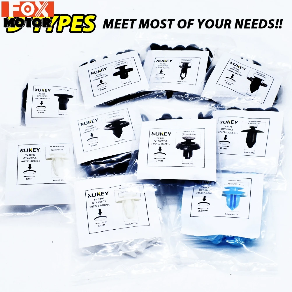 200X автомобильный клипс с заклепками и зажимами крепеж для панели бампера Toyota Corolla