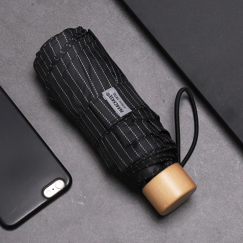 

NEW Parachase Mini Umbrella Rain Women Black Coating Sunscreen 5 Folding Umbrellas Travel Outdoor Pocket Umbrella Windproof 8