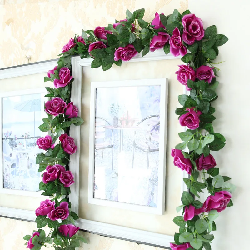 Искусственные розы цветы Цветочная Гирлянда для дома офиса свадьбы вечеринки