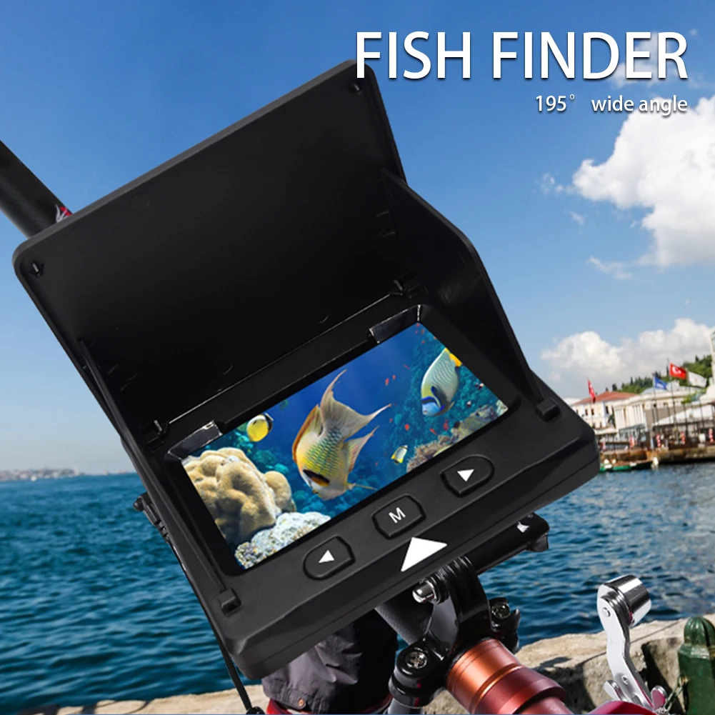 Купить Подводная рыболовная камера с монитором 4,3 дюйма, 195 ТВЛ, широкий угол обзора °, инфракрасное ночное видение, мониторинг, эхолот, камера, реги...