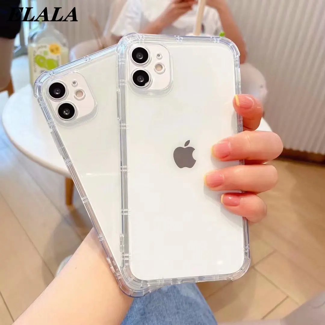 

Transparent Shockproof Phone Case for iPhone 12 Pro Max Mini SE 2020 11 XS XR 7 8 Plus Luruxy Clear Crystal Protectio Back Cover