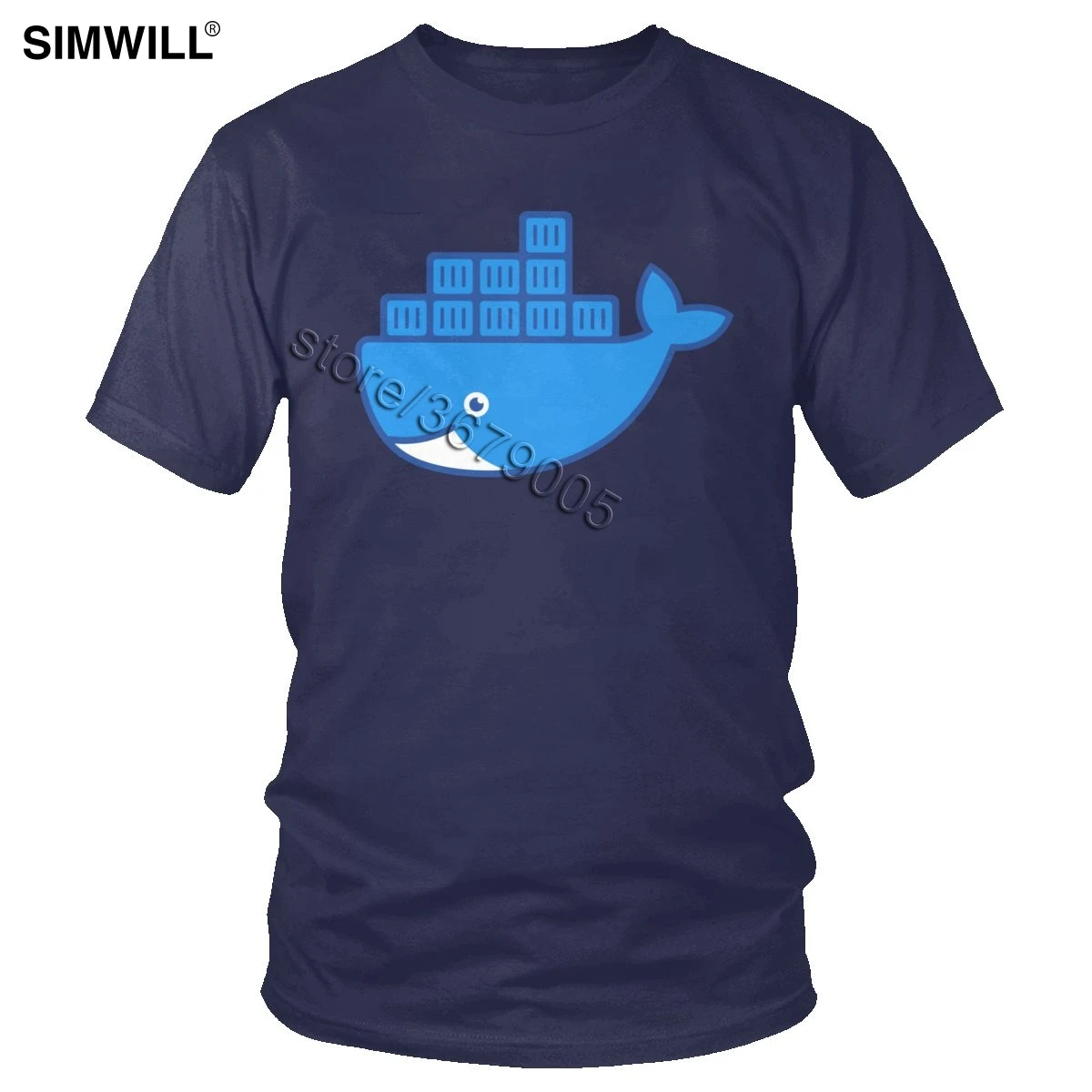 Футболка Docker мужская с логотипом стильная тенниска из хлопка принтом майка