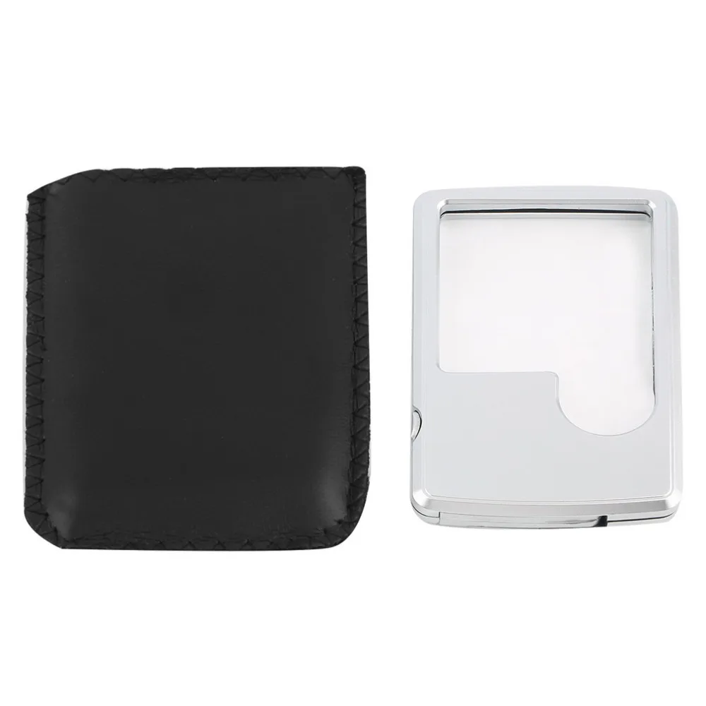 

Mini 40x25mm Jewelry Jade Magnifier loupe with light Leather Case Brand New magnifying glass lupa lupa com luz lupa deaumento