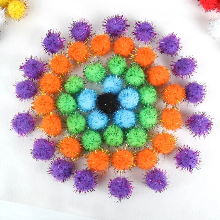 Блестящий помпон 10-30 мм пушистые плюшевые помпоны для поделок своими руками