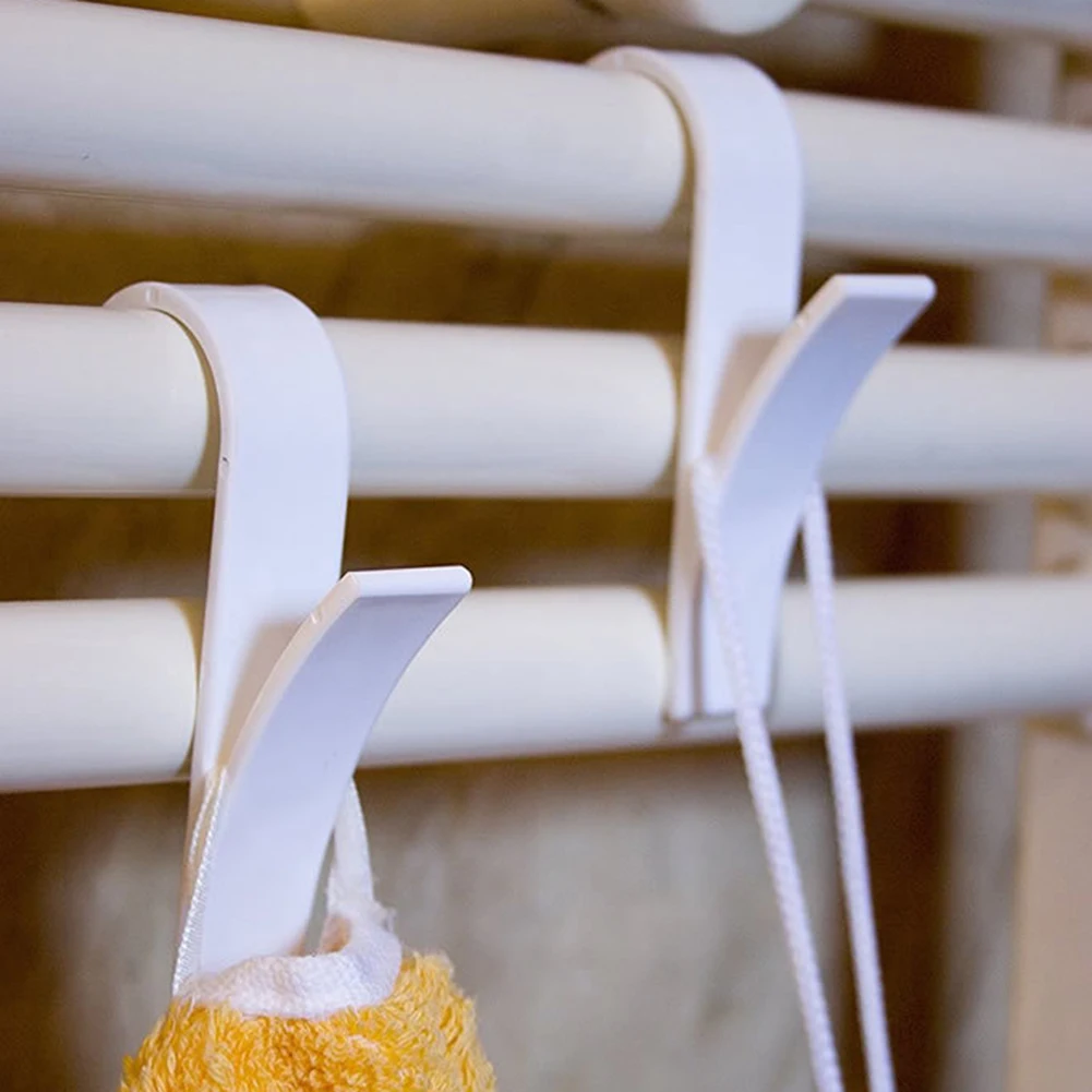 

High Quality Hanger For Heated Towel Radiator Rail Clothes Hanger Bath Hook Holder Percha Plegable Scarf Hanger white